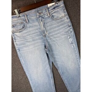NWT American Eagle Straight Jeans‎ Womens 10 Blue Super High Rise Stretch Girly